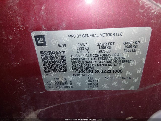 GMC Acadia Sle-2 2018 1GKKNSLS0JZ214006 Image 9