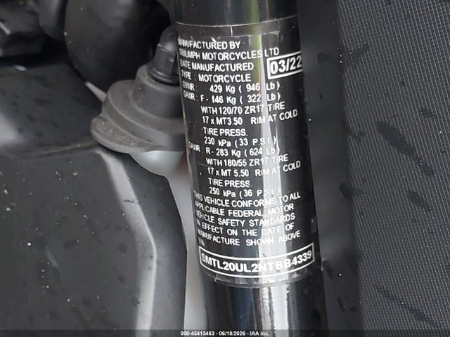 SMTL20UL2NTBB4339 Triumph Motorcycle Tiger Sport 660