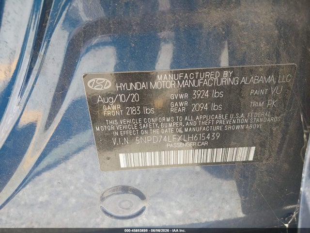 Hyundai ELANTRA SE 2020 5NPD74LFXLH615439 Image 9