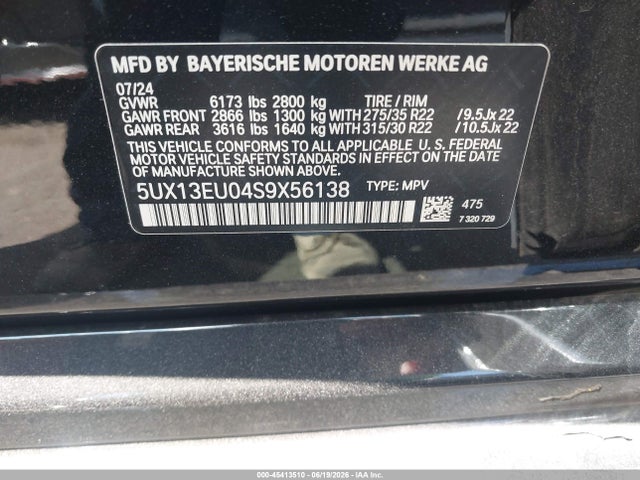 BMW X5 Sdrive40i 2025 5UX13EU04S9X56138 Image 9