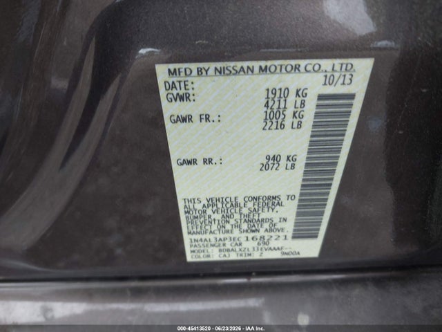 Nissan Altima 2.5 Sl 2014 1N4AL3AP3EC168221 Image 9