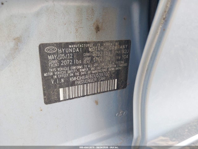 Aukcja sprzedaży 2013 Hyundai Elantra Gls, vin: KMHDH4AE6DU539700, numer aukcji: 45413578