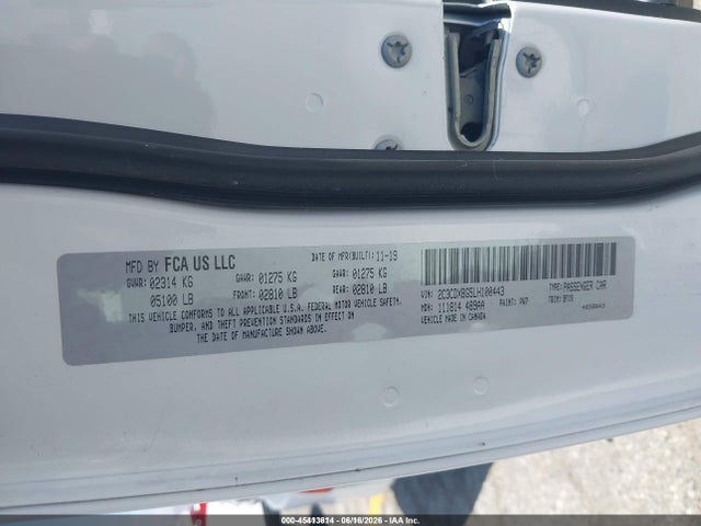 Продаж на аукціоні авто 2020 Dodge Charger Sxt Rwd, vin: 2C3CDXBG5LH100443, номер лоту: 45413614