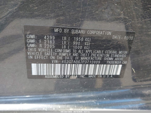 Продажа на аукционе авто 2023 Subaru Impreza Base 5-door, vin: 4S3GTAB67P3712009, номер лота: 45413640