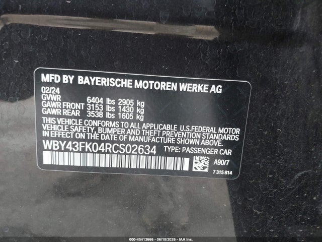 Продаж на аукціоні авто 2024 Bmw I5 M60, vin: WBY43FK04RCS02634, номер лоту: 45413666