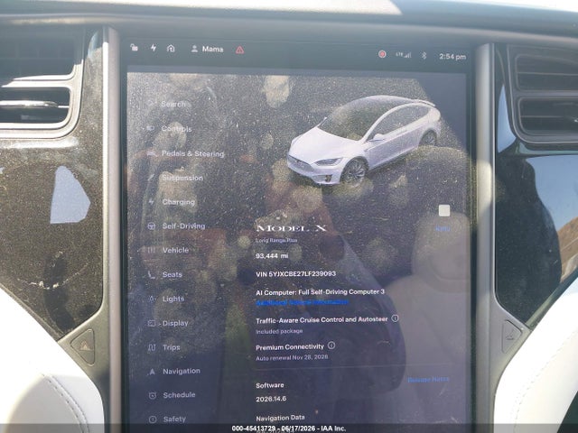 Продаж на аукціоні авто 2020 Tesla Model X, vin: 5YJXCBE27LF239093, номер лоту: 45413729