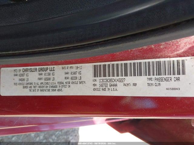 Продаж на аукціоні авто 2012 Chrysler 200 Limited, vin: 1C3CCBCB5CN143227, номер лоту: 45413743