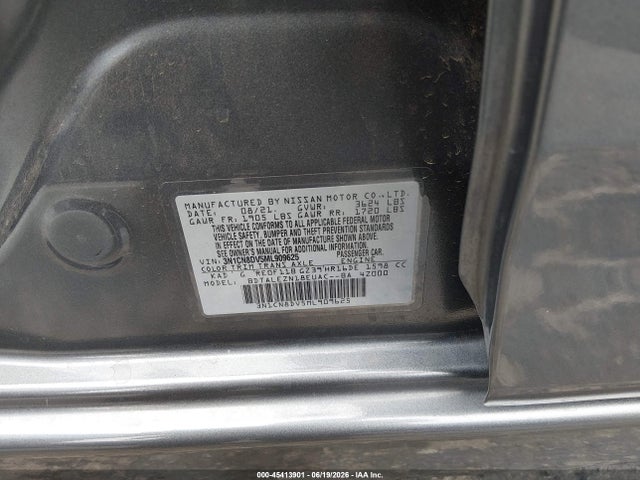 45413901 :رقم المزاد ، 3N1CN8DV5ML909625 vin ، 2021 Nissan Versa S Xtronic Cvt مزاد بيع