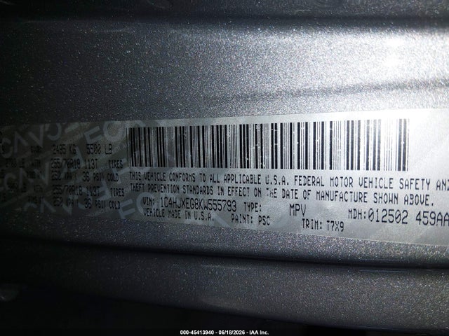 1C4HJXEG8KW555793 Jeep Wrangler Unlimited Sahara 4x4