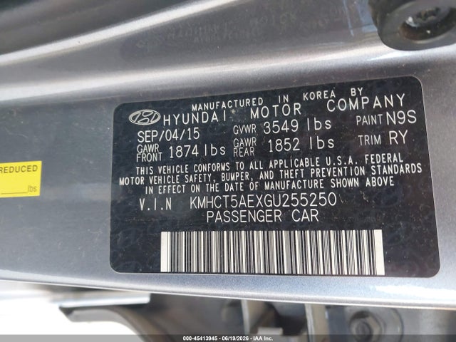 Hyundai ACCENT SE 2016 KMHCT5AEXGU255250 Image 9