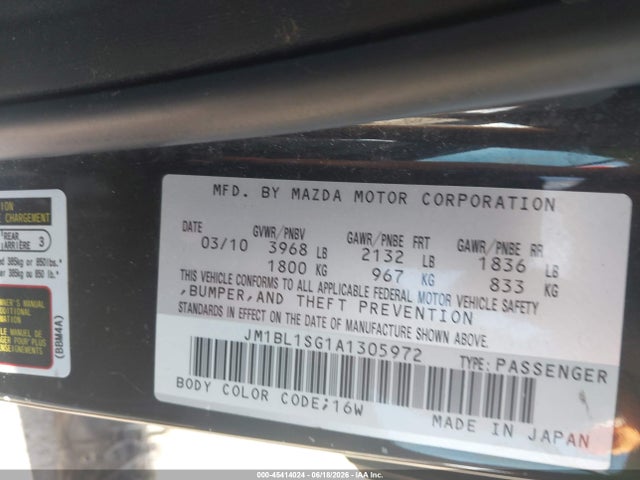 Продажа на аукционе авто 2010 Mazda Mazda3 I Sport, vin: JM1BL1SG1A1305972, номер лота: 45414024