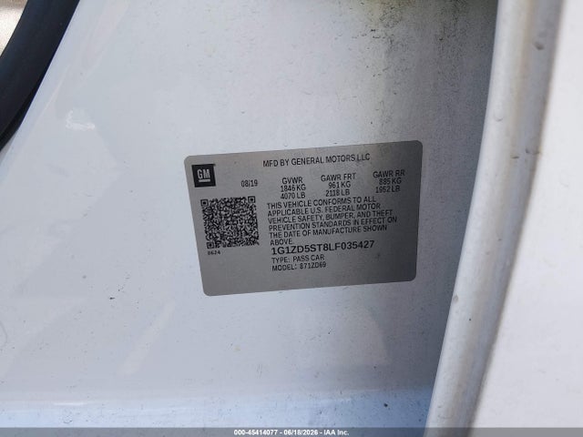 Auction sale of the 2020 Chevrolet Malibu Fwd Lt, vin: 1G1ZD5ST8LF035427, lot number: 45414077