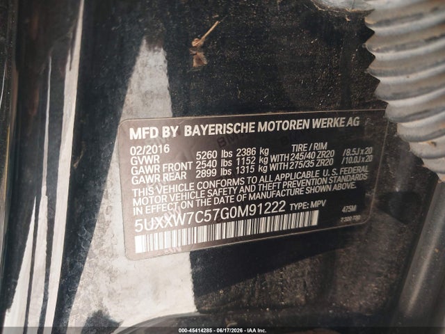 BMW X4 M40i 2016 5UXXW7C57G0M91222 Image 9