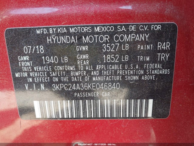 Hyundai ACCENT SE 2019 3KPC24A36KE046840 Image 9