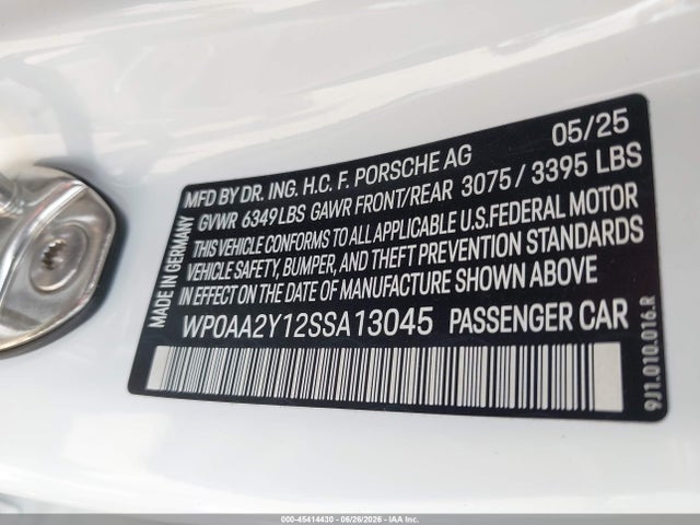 Porsche Taycan 4 2025 WP0AA2Y12SSA13045 Image 9