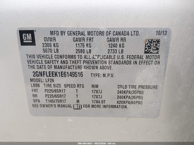 Chevrolet EQUINOX LS 2014 2GNFLEEK1E6149516 Image 9