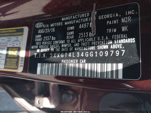 KIA Optima Lx 2016 5XXGT4L34GG109797 Image 9