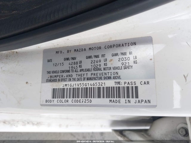 JM1GJ1V55G1465321 Mazda Mazda6 I Touring