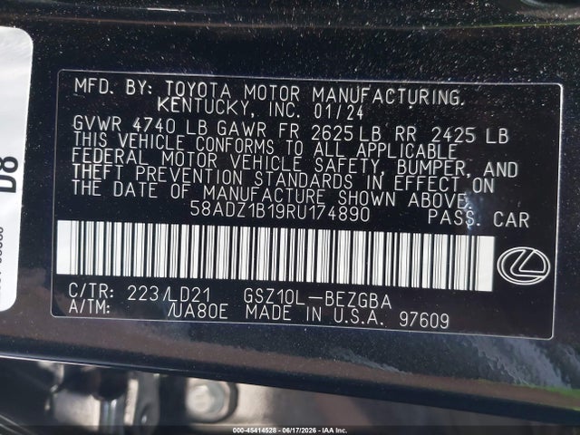 Lexus ES 350 2024 58ADZ1B19RU174890 Image 9