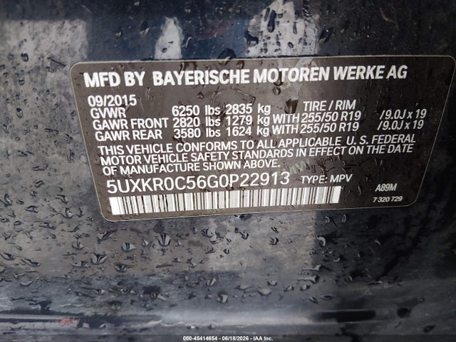 BMW X5 Xdrive35i 2016 5UXKR0C56G0P22913 Image 9