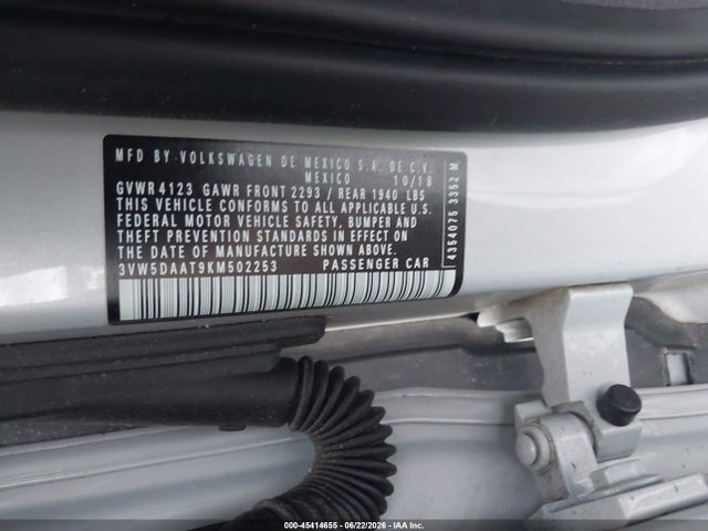45414655 :رقم المزاد ، 3VW5DAAT9KM502253 vin ، 2019 Volkswagen Beetle 2.0t Final Edition Se/2.0t Final Edition Sel/2.0t S/2.0t Se مزاد بيع