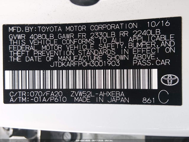 Toyota Prius Prime Plus 2017 JTDKARFP0H3001903 Image 9
