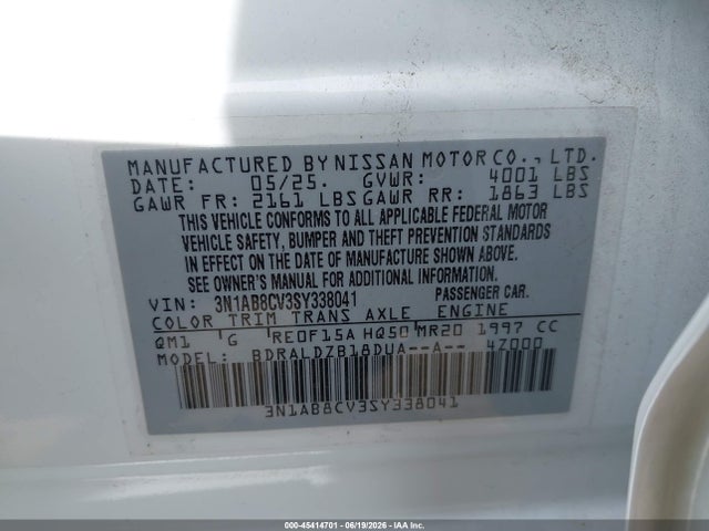Nissan SENTRA SV 2025 3N1AB8CV3SY338041 Image 9