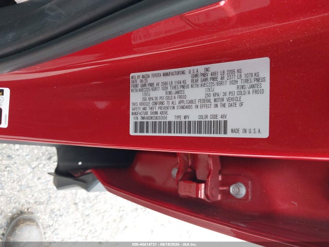 45414731 :رقم المزاد ، 7MMVABDM5SN393656 vin ، 2025 Mazda Cx-50 2.5 S Premium Package مزاد بيع