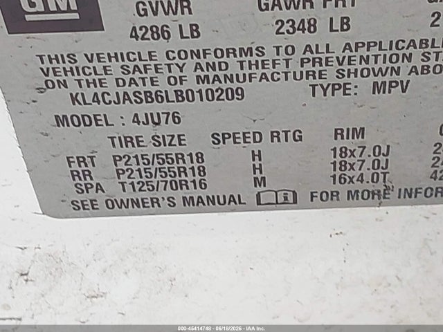 Buick Encore Fwd Preferred 2020 KL4CJASB6LB010209 Image 9
