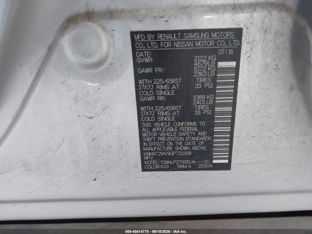 Nissan ROGUE S 2016 KNMAT2MV9GP721268 Image 9