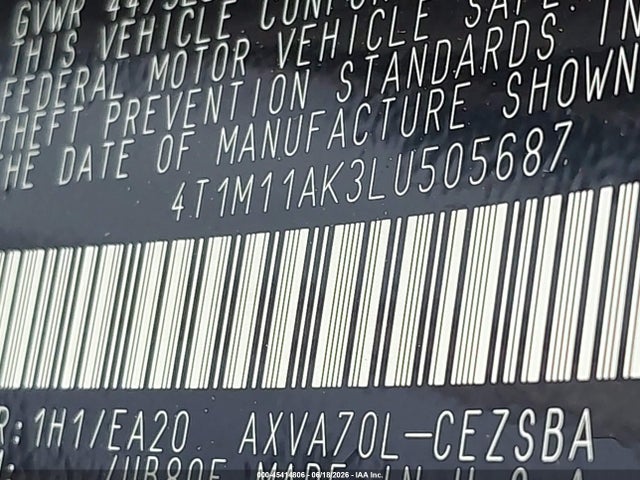 4T1M11AK3LU505687 Toyota CAMRY SE