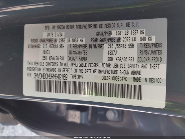 Aukcja sprzedaży 2024 Mazda Cx-30 2.5 S Carbon Edition, vin: 3MVDMBCM5RM649169, numer aukcji: 45414831