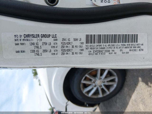 Dodge Journey Sxt 2014 3C4PDDBG0ET193300 Image 9