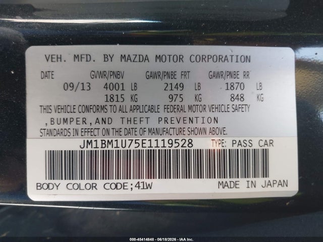 JM1BM1U75E1119528 Mazda Mazda3 I Sport