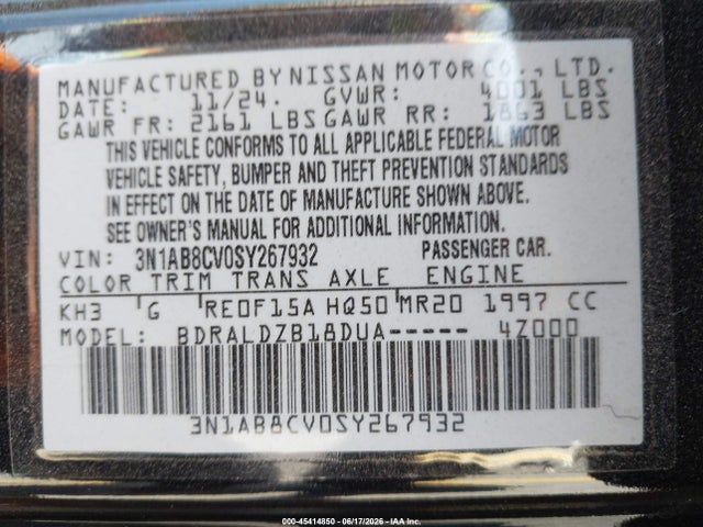 Nissan SENTRA SV 2025 3N1AB8CV0SY267932 Image 9