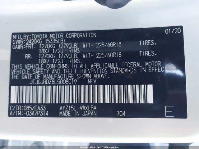 Lexus NX 300H 2020 JTJGJRDZ8L5008019 Image 9