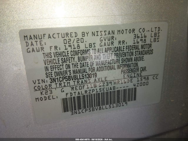 Nissan Kicks S Xtronic Cvt 2020 3N1CP5BV8LL513019 Image 9