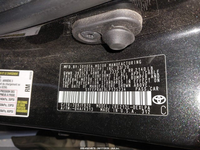 Toyota COROLLA LE 2020 5YFEPRAE9LP125234 Image 9
