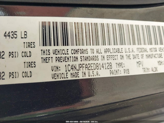 Aukcja sprzedaży 2014 Jeep Patriot High Altitude, vin: 1C4NJPFA2ED814128, numer aukcji: 45414988