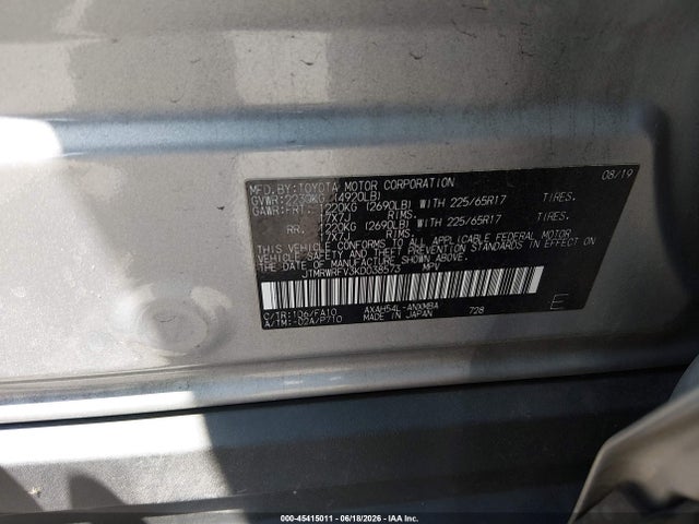 JTMRWRFV3KD038573 Toyota Rav4 Hybrid Xle