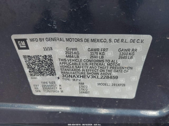 Chevrolet EQUINOX LS 2019 3GNAXHEV3KL228459 Image 9