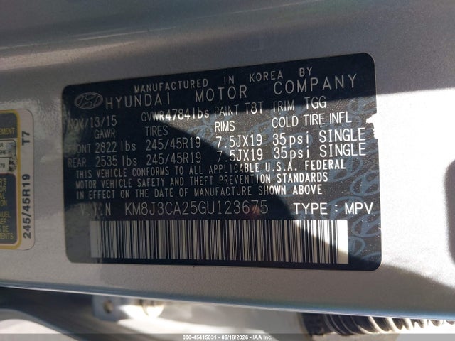 Hyundai Tucson Sport 2016 KM8J3CA25GU123675 Image 9