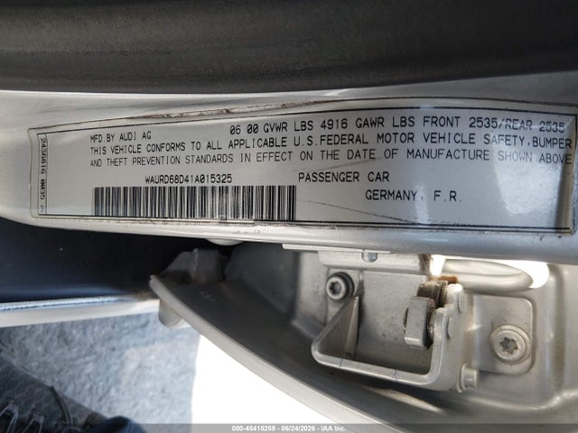Продаж на аукціоні авто 2001 Audi S4 2.7t, vin: WAURD68D41A015325, номер лоту: 45415259