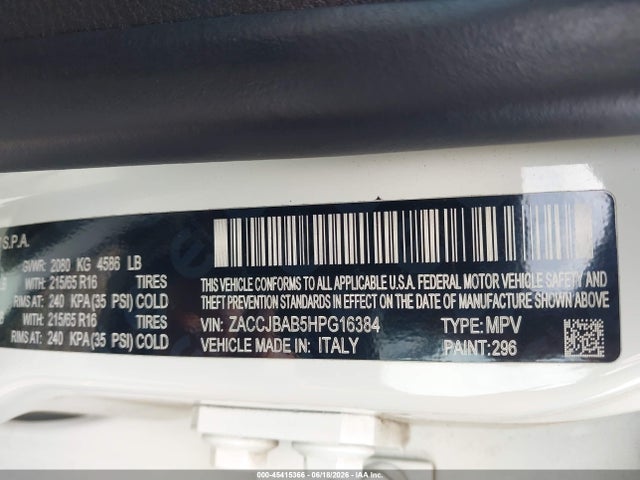 ZACCJBAB5HPG16384 Jeep Renegade Sport 4x4
