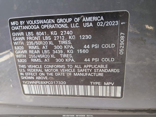 Продаж на аукціоні авто 2023 Volkswagen Id.4 Awd Pro S, vin: 1V2WNPE8XPC017320, номер лоту: 45415406