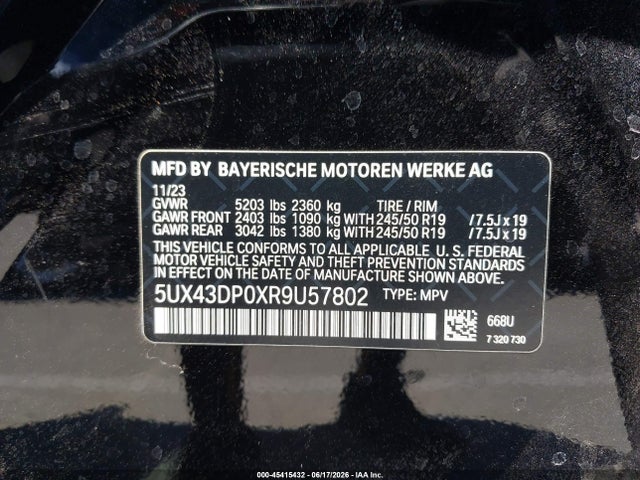 BMW X3 Sdrive30i 2024 5UX43DP0XR9U57802 Image 9