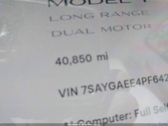 Продажа на аукционе авто 2023 Tesla Model Y Awd/long Range Dual Motor All-wheel Drive, vin: 7SAYGAEE4PF642485, номер лота: 45415478