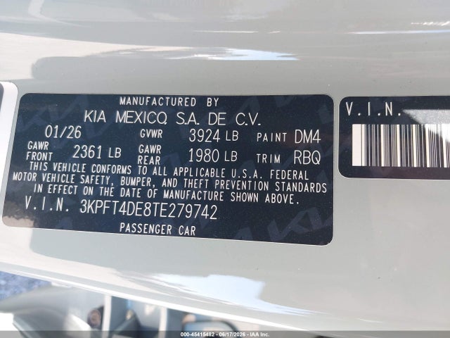 KIA K4 Lxs 2026 3KPFT4DE8TE279742 Image 9