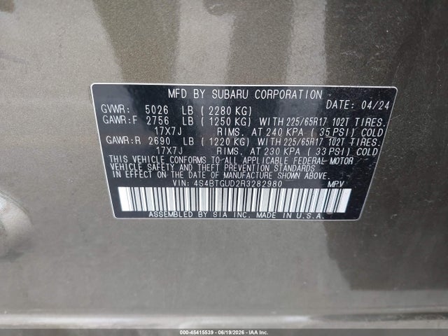 Subaru Outback Wilderness 2024 4S4BTGUD2R3282980 Image 9
