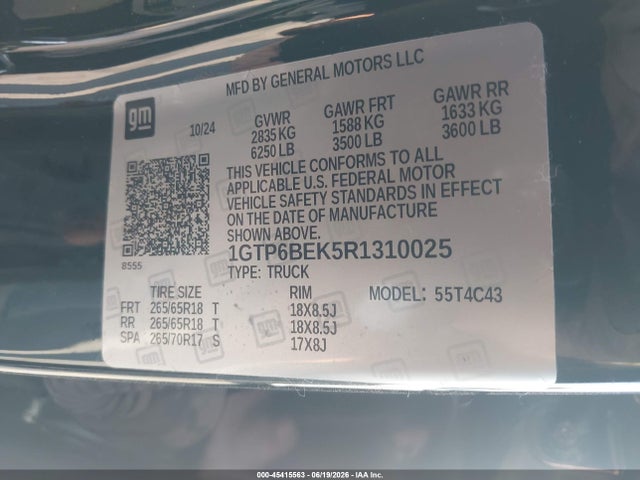 Продажа на аукционе авто 2024 Gmc Canyon 4wd Elevation, vin: 1GTP6BEK5R1310025, номер лота: 45415563